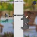 Key Lockable Two Sided Gate Latch, Outdoor Fence Gate Lock Double Sided Gate Latch, 2 Way Gate Latch Lock with Spring Loaded Pull Cable, Fence Locks for Outdoor Gates Metal, Wood Fence
