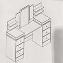 Modern White Makeup Vanity Set Dressing Desk with LED Mirror, Drawers, Storage Shelves