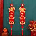Vietnamese New Year Red Hanging Couplets, 2026 Asian Spring Festival Proch Banner for Tt Vit NAM Dcor, Traditional Vietnam Lunar Year Door Sign for Door Wall, Cu i Treo Tt Nguyn n