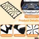 WB31X27151 Stove Grate Replacement Parts For GE Burner Grate, for GE Gas Stove Burner Replacement, WB31X24736 Cast Iron Stove for GE Gas Stove Parts Surface Burner Side Grate, 1 Packs, 19.6'' x 10''