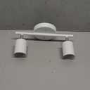 BoostArea LED 2 Light Track Lighting Kit, White 2 Way Ceiling Spot Lighting, Flexibly Rotatable Light Head for Kitchen, Living Room, Bedroom, GU10 Bulb Not Included