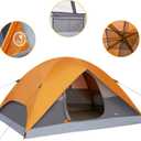 Amazon Basics Dome Camping Tent with Easy Setup for Hiking and Backpacking, Portable Two-Person, Rainfly and Carry Bag, Orange and Grey, 2 Person