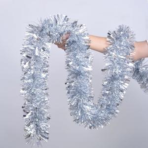 Silver Tinsel Garland 49.2Feet Christmas Garland Party Decorations Xmas Tree Decoration Xmas Garland for Twist Hanging Ceiling Indoor Outdoor Christmas Tree Decorations