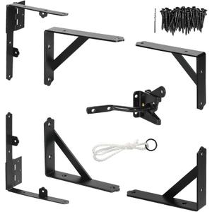 Corner Brace Bracket Anti Sag Gate Frame Hardware Kit for Wooden Fence with Latch