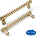 khtumeware 2 Pack 6 Inch(152mm) Champagne Bronze Kitchen Cabinet Handles Warm Brass Cabinet Pulls Gold Kitchen Cabinet Hardware for Cupboard Drawer Pulls Dresser Handle