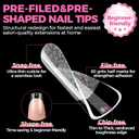 UNA GELLA Nail Tips Square: 504PCS Short Square Nail Tips Pre Etched Gel Fake Nails Tips, No C Curve For Women DIY Nail Extension French Style Salon Home Full Cover Soft Acrylic False Tips 12 Sizes