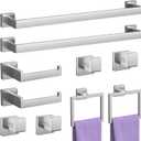 10-Pieces Brushed Nickel Bathroom Accessories Set, 23.6 Inch Bath Towel Bar Set, Stainless Steel Bathroom Hardware Set, Towel Racks for Bathroom Wall Mounted.