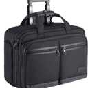 KROSER Rolling Premium Briefcase Fits Up to 17.3 Inch Laptop Water-Repellent Overnight Computer Bag with RFID Pockets for Travel/Business/School/Men/Women-Black