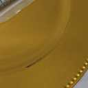 100 Pcs Gold Charger Plates with Napkin Rings Set Include 50 Gold Beaded Charger Plates 50 Napkin Rings, 13 Inch Plastic Round Chargers for Dinner, Wedding, Birthday, Party, Banquet, Table Setting