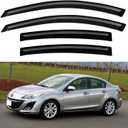 Window Visors Rain Guards Shield for 2010 2011 2012 2013 Mazda 3 Sedan, Out-Channel Window Vent Wind Deflectors Visors Shades for 10 11 12 13 Mazda 3 (Not for Mazda 3 Hatchback)