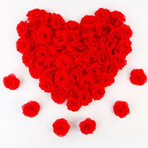 Large Red Roses Artificial Flower Bulk, 60 Pcs 3.2'' Silk Fake Roses Flower Heads for Decoration, Crafts, Wedding Centerpieces Bridal Shower Party Home Decor