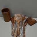 9 Piece Natural Teak Wooden Kitchen Utensil Set with Spoon Rest - Comfort Grip Cooking Spoons and Utensils Holder