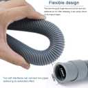 20FT Flexible Corrugated Drain Hose for Washing Machine & Dishwasher Heavy-Duty Extension Hose with Adapter, 2 Clamps & U-Bend Holder