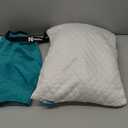 Nappler Small Shredded Memory Foam Pillow for Travel and Camping - Compressible Medium Firm Bed Pillow, Contoured Support, Breathable Cover, Machine Washable, Ideal Backpacking, Airplane and Car (White)