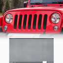AggAuto Grill Mesh Insert Compatible With Jeep Wrangler JK JKU 2007-2018, Black Aluminum Alloy Metal Front Grille Insert Fit for Wrangler Accessories, 86% Open Area Rhombic Hole