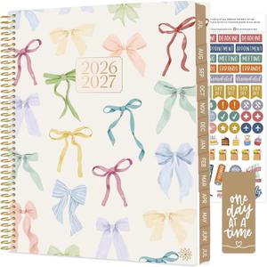 bloom daily planners 2026-2027 Planner (8.5 x 11") 13 Month Academic Year Organizer (July 2026 - July 2027) - Weekly & Monthly Agenda Book with Stickers & Tabs - Bows