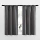 NICETOWN Grey Window Curtains for Bedroom - Home Decoration Thermal Insulated Rod Pocket Blackout Blinds & Drapes for Small Windows (Gray, 2 Panels, W29 x L40 -Inch)