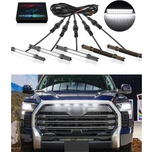 OKLSG LED Front Grill Lights for Toyota Tundra 2026 2025-2022 Raptor Lights fit SR SR5 Limited OEM Grille Without TRD Package 3rd Gen Tundra Accessories (White)