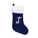 Wlflash 20 Inches Super Soft Plush Monogram Christmas Stockings Xmas Rustic Personalized Stocking Embroidered Letter Decoration for Decor