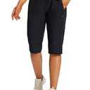 baleaf Women's 15" Hiking Shorts Long Bernuda Cargo Below The Knee Capris Lightweight Quick Dry Elastic Waist for Casual Large