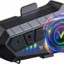 Motorcycle Helmet Bluetooth Headset Speakers with HiFi Sound,Noise Cancellation,1000mAh Battery,25 Hours Use,Boom Mircrophone,Easy to Install Use with Golves,IPX6 Waterproof,Voice Assistant