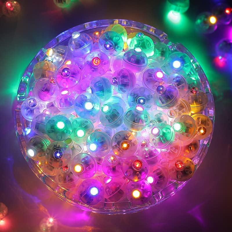ZGWJ 100PCs Mini Led Lights for Paper Lantern, Led Balloons Light up Balloons for Neon Party Lights Easter Eggs Christmas Halloween Birthday Party Wedding Decoration (Colorful)