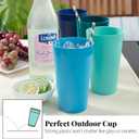 US Acrylic Newport 20-ounce Unbreakable Plastic Stackable Water Tumblers in 4 Coastal Colors | Set of 12 Drinking Cups | Reusable, BPA-free, Made in the USA, Top-rack Dishwasher and Microwave Safe