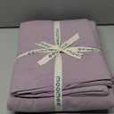 MooMee Bedding Duvet Cover Set 100% Washed Cotton Linen Like Textured Breathable Durable Soft Comfy (Solid Taro Purple, Palatial King/Oversized King 120"x98")