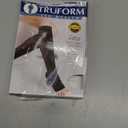 Truform Sheer Compression Stockings, 15-20 mmHg, Women's Knee High Length, Open Toe, 20 Denier, Black, Large