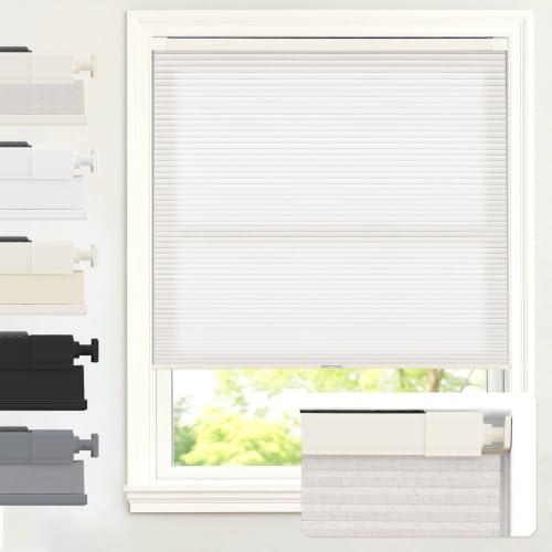 AOSKY No Drill Cordless Light Filtering Cellular Shade 26" W x 64" H Linen | No Tools Honeycomb Blinds for Indoor Windows, Free-Stop Shades for Home, Thermal Insulated, Noise Reducing
