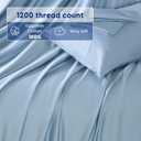 SONORO KATE 100% Egyptian Cotton Sheets - 1200 Thread Count, Luxury & Cooling Hotel Cotton Bed Sheets Set 4 Piece, Sateen Weave for Soft Feel, Fits Upto 16" Mattress (French Blue, Queen)