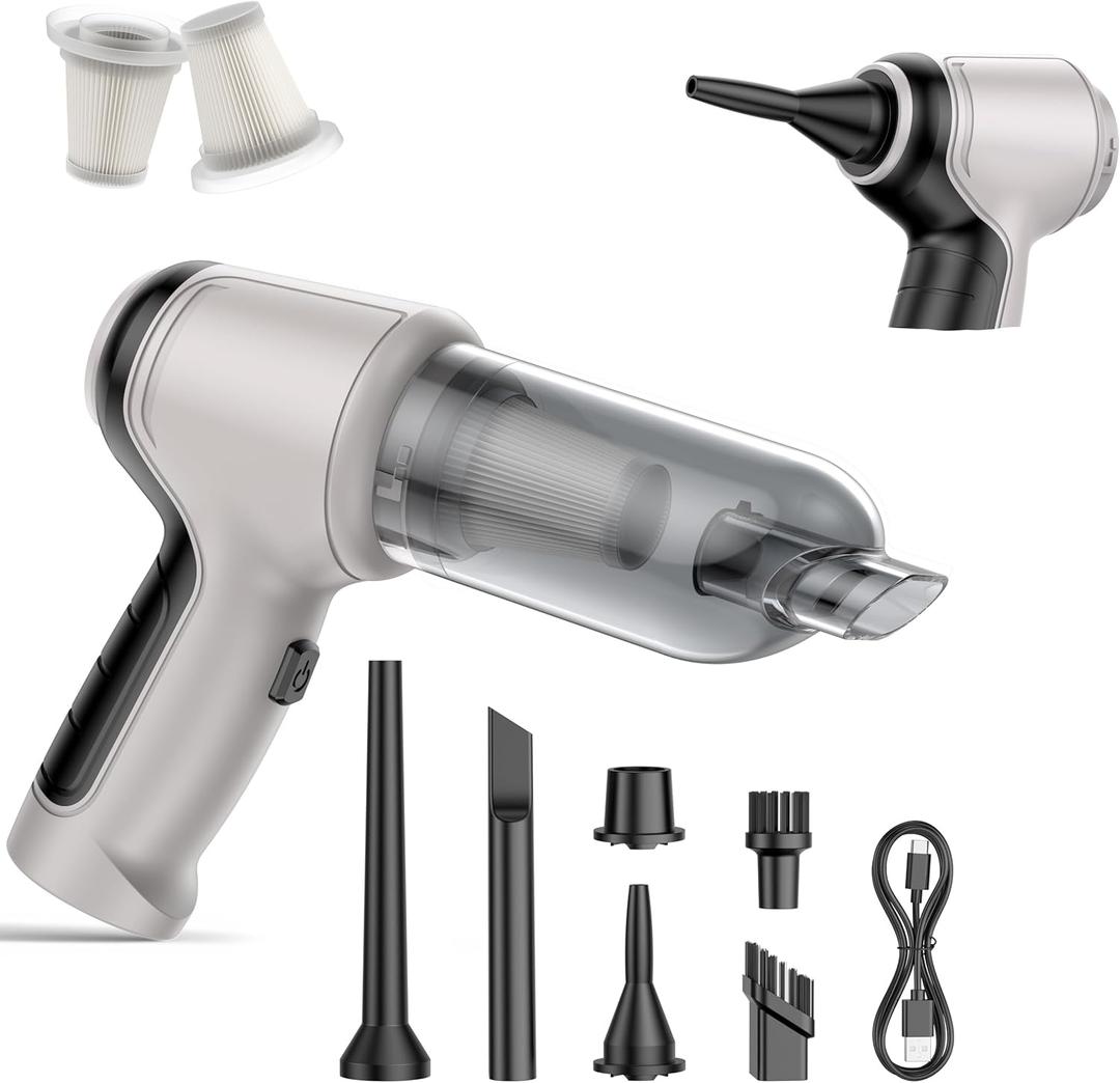 Car Vacuum Cleaner, 15000Pa Handheld Cordless Rechargeable Wet & Dry Vacuum, 120W High Power for Car, Pet, Home, Office Cleaning, Washable HEPA Filter, Multi-Nozzles (Gray & Black)