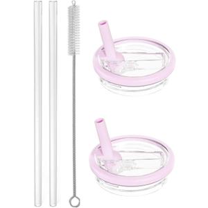 32 oz Tumbler Flip Straw Lid Replacement Fit for HydroJug Traveler Only,2 Pack Leak Proof Lid ,Replacement Spill Proof Reusable Tumbler Cover Compatible with 32oz HydroJug Cup Accessories (Pink)