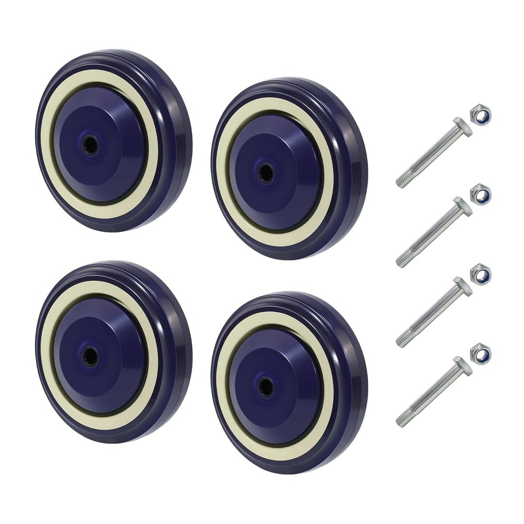 4" Casters Polyurethane Shopping Cart Wheels Replacement Set of 4 Wheels for Cart Furniture Loading Capacity 1200lbs Total