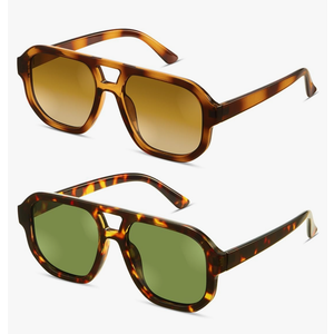 livho Trendy Polarized Square Aviator Sunglasses Women Men Square Eyewear Frame, Retro Sun Glasses for Women Men 2025 Shades