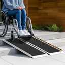 Portable Wheelchair Ramp 3FT, Non-Skid Aluminum Ramps for Wheelchairs for Home Steps, 800 LBS Capacity Handicap Ramp for Doorway, Threshold,Front Porch, Entry, Stairs 36" Lx 29.2" Wx2H