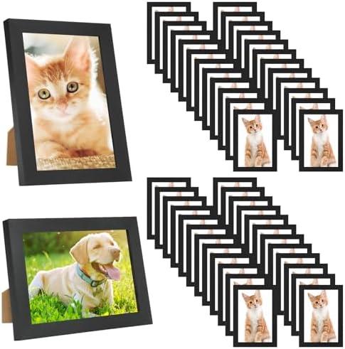 YOUKE OLA Set of 27 Picture Frame Bulk Photo Frames Wall Mounting Simple Photo Frames Multi Picture Frames for Wall or Tabletop, Black