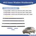 Inner Window Weatherstrip Compatible with Lexus RX330 2004-06/RX350 2007-09/RX400h 2006-08 Replace 68171-48032 68172-48032 68173-48031 68174-48031 Front & Rear Door Glass Weatherstrip