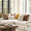 MIULEE Beige Throw Pillow Covers 18x18 Inch, Neutral Soft Plush Faux Wool Solid Couch Pillows Set of 2, Decorative Farmhouse Boho Cushion Covers for Sofa Living Room Bed Home Decor