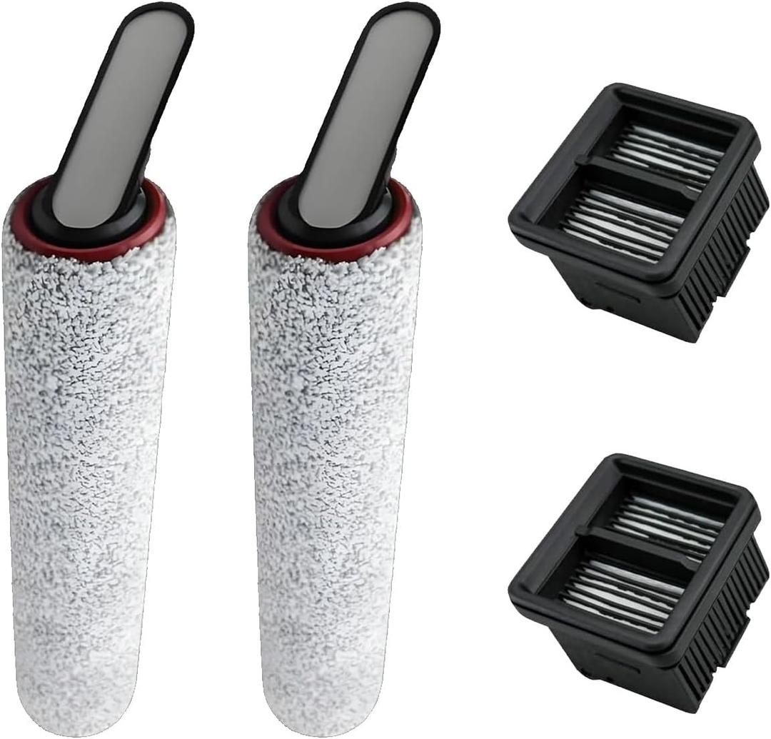 Brush Rollers and Filters Replacement Accessories Kit for Dreame H12 Pro / H12 Dua Wet Dry Vacuum Cleaner, pats Includes 2 Roller Brush 2 Filter Spare Attachments
