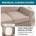 Turquoize 4 Piece Sofa Slipcover Sofa Covers for 3 Cushion Couch Soft Couch Cover for Dogs-Washable Sofa Furniture Covers with 3 Individual Cushion Covers,Feature Jacquard Fabric(3 Cushion Sofa, Sand)