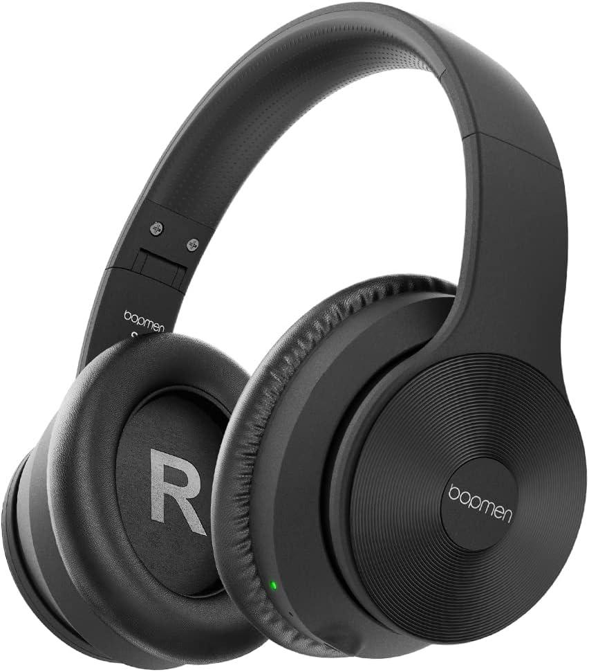 S40 Active Noise Cancelling Bluetooth Headphones-Wireless ANC Over Ear Headphones, Stereo Sound Headphones with Comfortable Protein Earpads, Built-in Microphone , Black