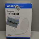 Toilet seat Elongated with Slow Close Hinges, Four Bumpers Never Loosen and Easily Remove, Two Sets of Parts, Plastic, White