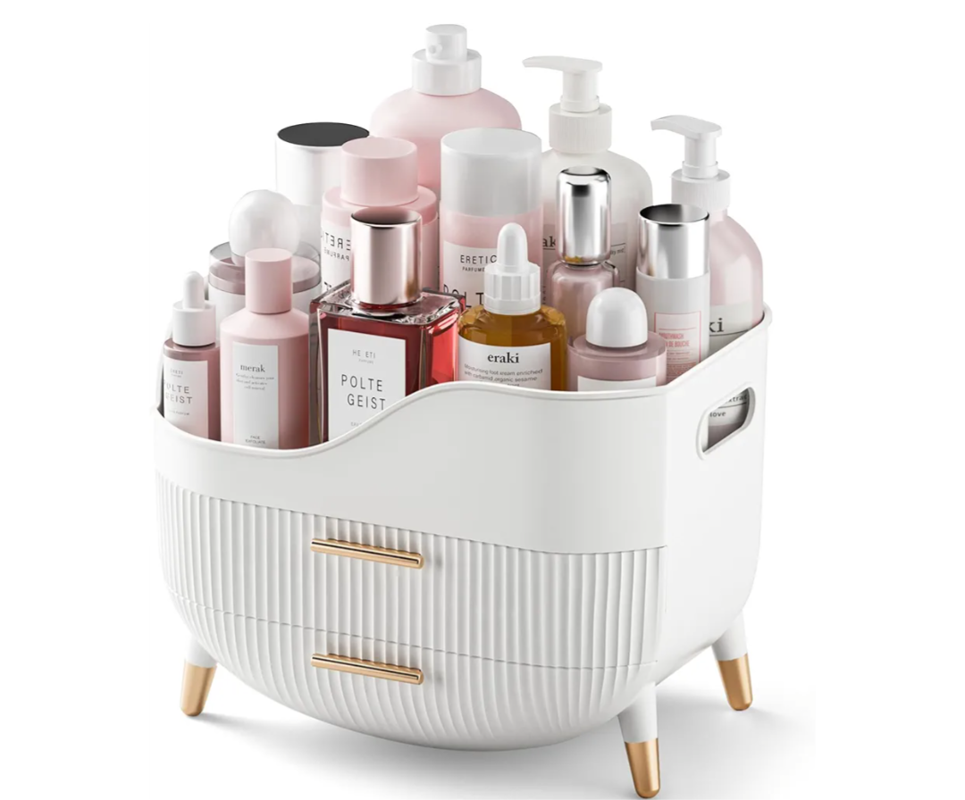Makeup Organizer with Drawers,Skincare Organizer for Vanity,Storage Box with Handle,Large Cosmetic Display case for Dresser, Bathroom Countertop
