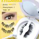 Magnetic Eyelashes,Magnetic Eyelashes with Applicator,Reusable Magnetic Lashes without Eyeliner,Glue-free False Lashes,Waterproof, Lightweight,Suit for Natural Makeup(Natural)