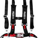 RASTP 4 Point Safety Harness Set with Ultra Comfort Heavy Duty Shoulder Pads,(Pack of 1) (Black)