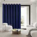BGment Room Darkening Curtain for Sliding Door, Wide Blackout Room Divider Curtain for Living Room 96 Inch Length, Thermal Privacy Soundproof Window Drape 1 Panel, Navy, 120 Wide