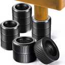 Round Furniture Risers 4-Packs Adjustable Table Leg Extenders, Stackable(1.3"-3.7" High) Heavy Duty Anti-Slip Bed Risers for Couch, Desk, Chair, Cabinet, Dorm Underbed Storage(Black, 3-Layers)