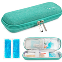YOUSHARES Insulin Cooler Travel Case, Small EVA Diabetic Insulated Organizer Portable Cooling Bag for Medication Cooling Insulation, Epi Pen Carrying Bag with 2 Ice Pack (Green)