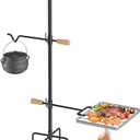 Mr IRONSTONE Campfire Grill Grate: Fire Pit Grill Grate with Swivel Handle, Campfire Cooking Equipment with Heavy Duty Steel, Over Fire Camp Grill For Outdoor Barbecue Camping and Cooking, Black